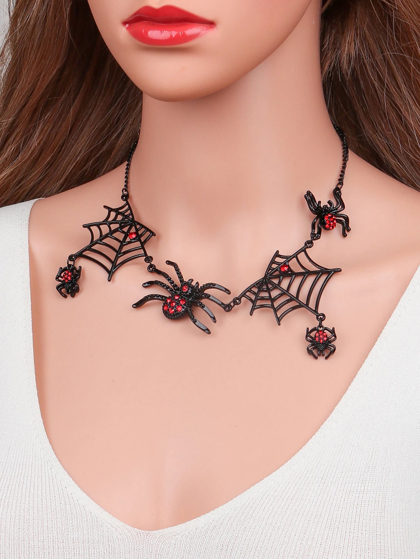 Black Spider web necklace Halloween