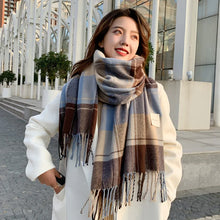 Load image into Gallery viewer, Luxury Plaid Winter Warm Cashmere Scarf
