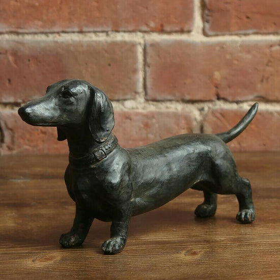 Resin Dachshund Sculpture Garden Yard Lawn Decor Figurines