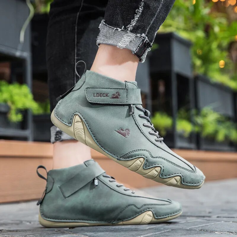 Men Casual Boots Leather Men Shoes Luxury Brand High Quality Ankle Boots