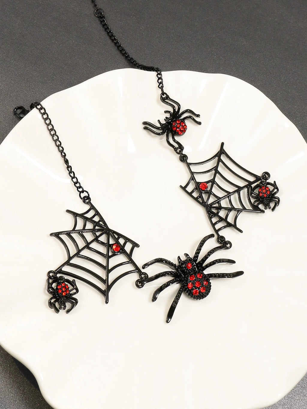 Black Spider web necklace Halloween