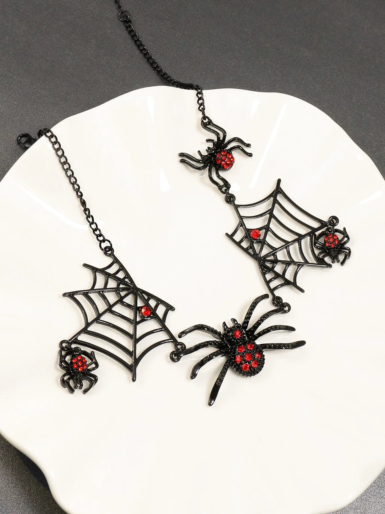 Black Spider web necklace Halloween