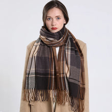 Load image into Gallery viewer, Luxury Plaid Winter Warm Cashmere Scarf
