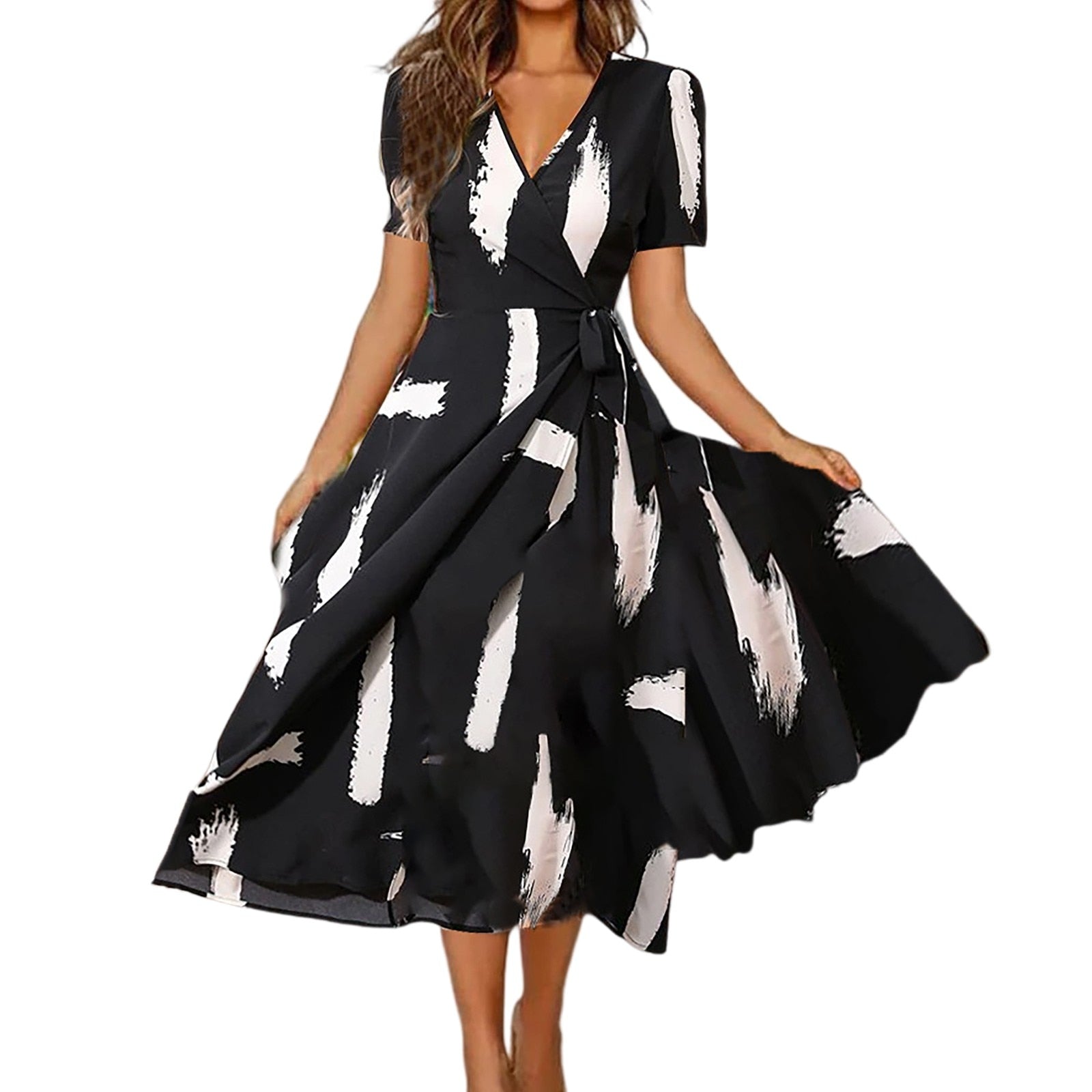 2023 Boho Vintage Print Women Maxi Dress Summer Fashion