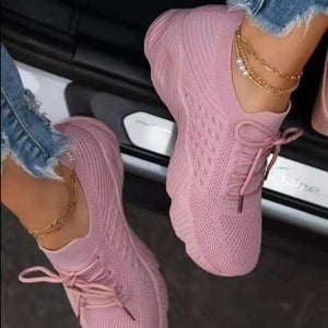 Women Sneakers Shoes 2022 Fashion Lace Up Platform Shoes Size 43 Mesh Casual Sports Shoes Woman Vulcanize Shoes Zapatillas Mujer