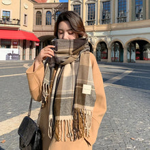 Load image into Gallery viewer, Luxury Plaid Winter Warm Cashmere Scarf
