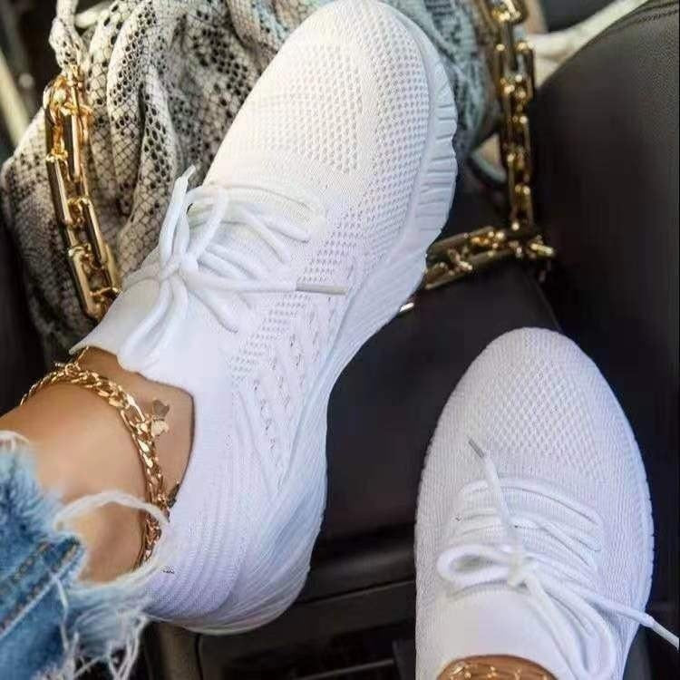 Women Sneakers Shoes 2022 Fashion Lace Up Platform Shoes Size 43 Mesh Casual Sports Shoes Woman Vulcanize Shoes Zapatillas Mujer