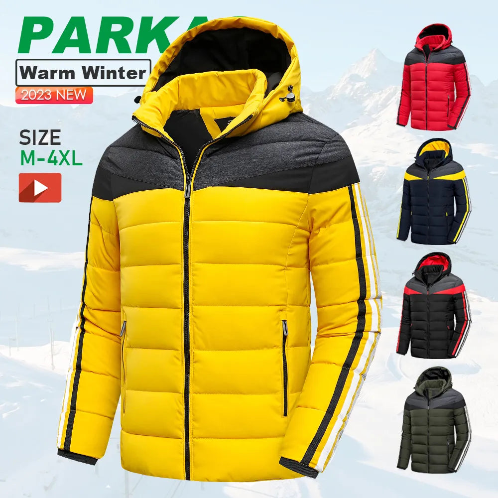 Men 2023 Winter Brand New Casual Warm Thick Windproof Jacket