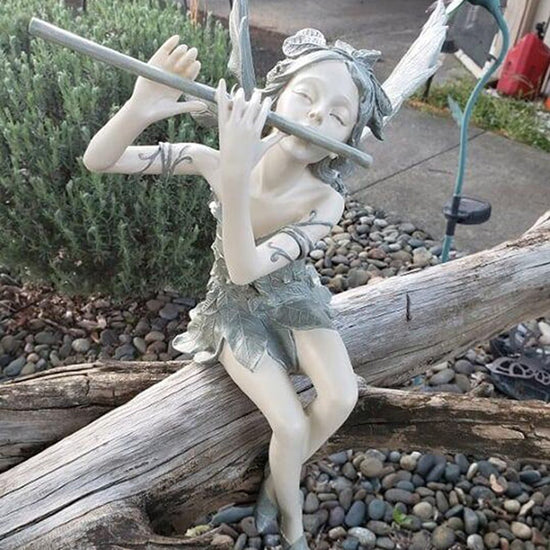 Fantasy Art Fairy Garden Statue Sitting Flower Fairy