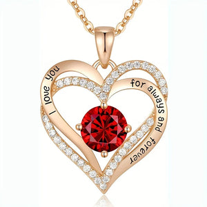 Rose In A Box Plus Red Zircon Pendant