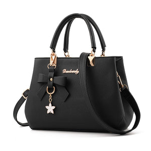 Women Shoulder Messenger Bags PU Leather Fashion Designer Adjustable Strap Crossbody Handbags with Cat Pendant Purse Ladies Girl