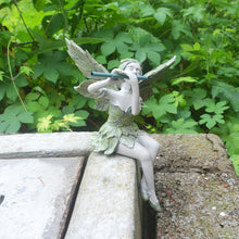 Load image into Gallery viewer, Fantasy Art Fairy Garden Statue Sitting Flower Fairy
