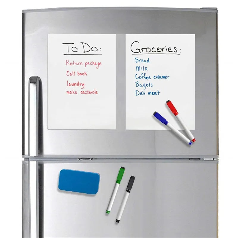 A5 Magnetic Whiteboard Fridge Magnets Dry Wipe White Board