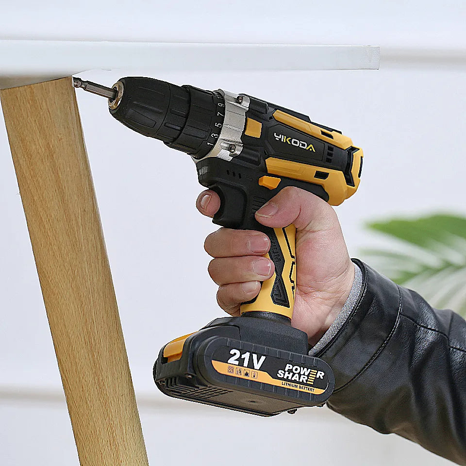 YIKODA 12/16.8/21V Cordless Drill Rechargeable Electric Screwdriver