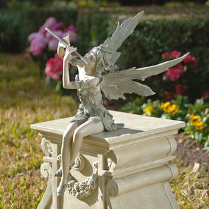 Fantasy Art Fairy Garden Statue Sitting Flower Fairy