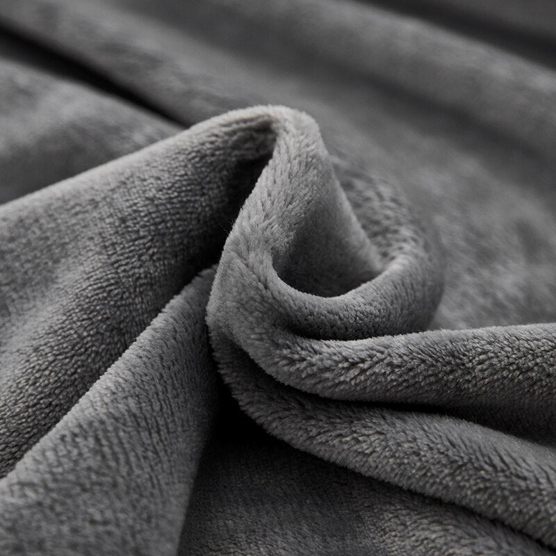 70x100cmGrey Flannel Fleece Blanket Adult Children Soft Warm Throw Bed Covers