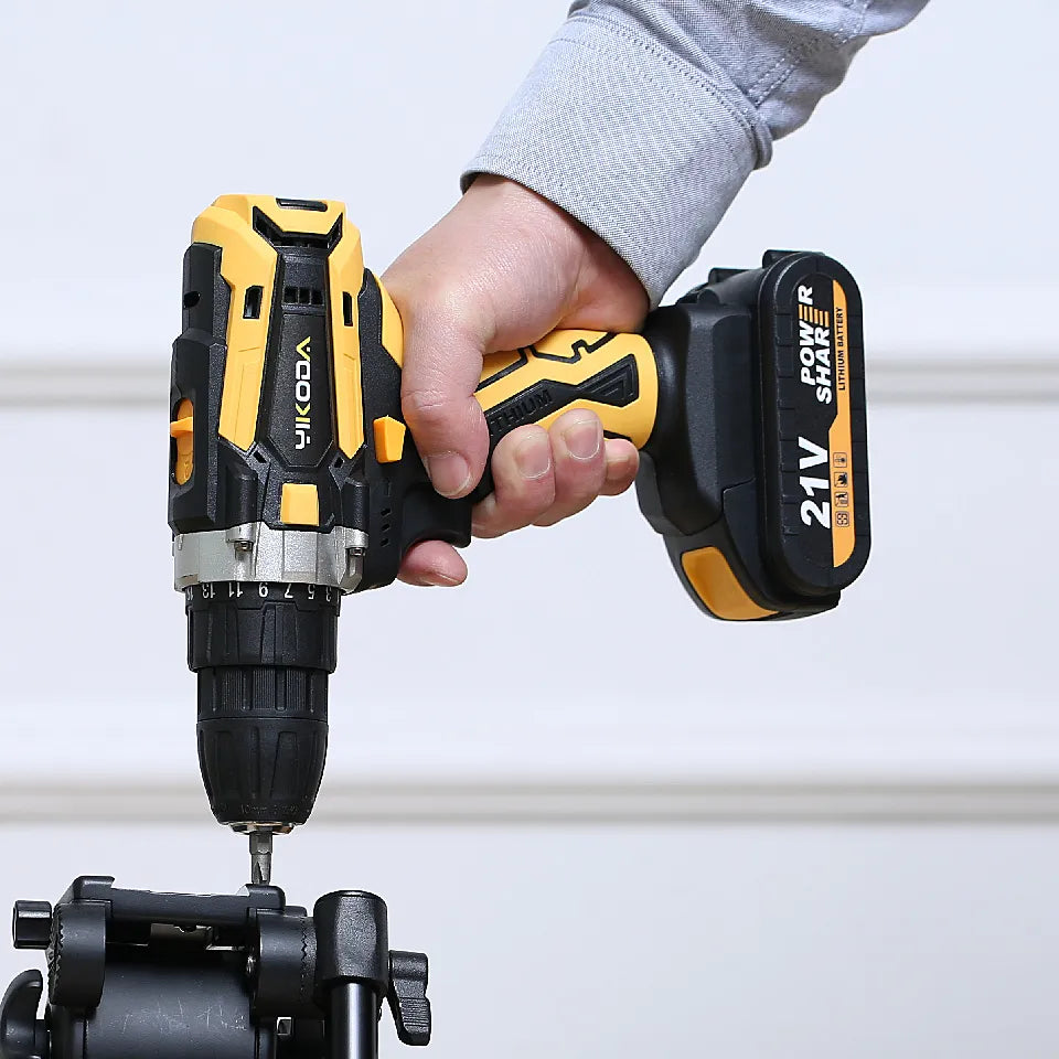 YIKODA 12/16.8/21V Cordless Drill Rechargeable Electric Screwdriver