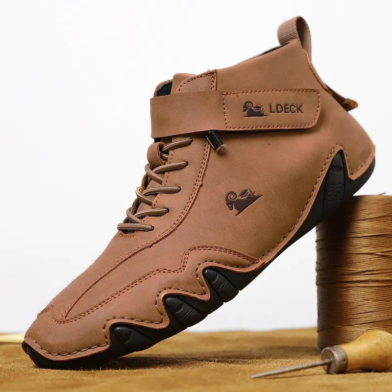Men Casual Boots Leather Men Shoes Luxury Brand High Quality Ankle Boots