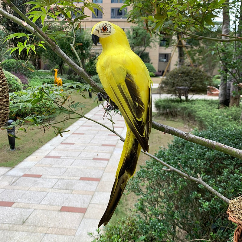 25/35cm Simulation Parrot Garden Decoration Creative Lawn Figurine Ornament Animal Bird Outdoor Garden Party Prop Decoration