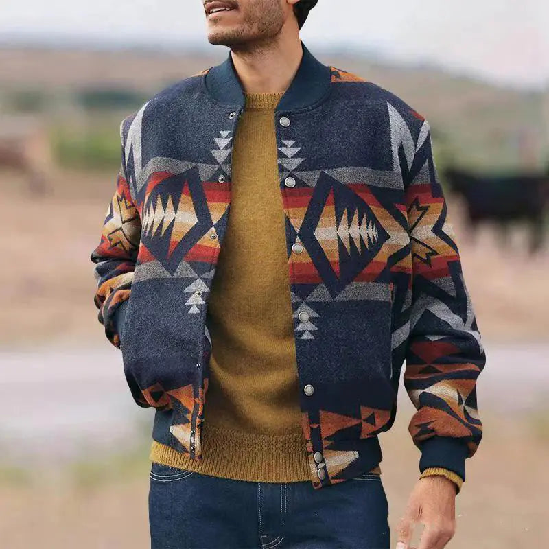Geometric Pattern Men's Jacket