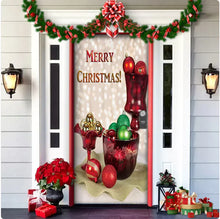 Load image into Gallery viewer, Christmas Forest Background Fabric Door Hanging for Christmas Party Decoration
