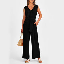 Load image into Gallery viewer, New V-neck Sleeveless Long Jumpsuit
