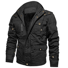 Load image into Gallery viewer, Men&#39;s Cotton Coat Jacket Hooded Multi-pocket Vintage Fleece-lined
