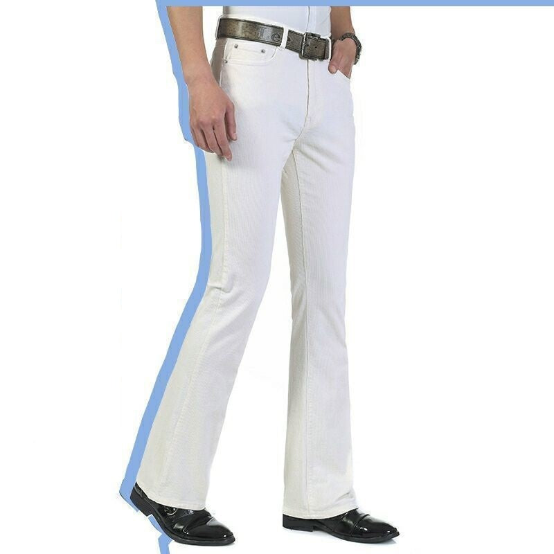 Men's Flared Pants Elastic Denim