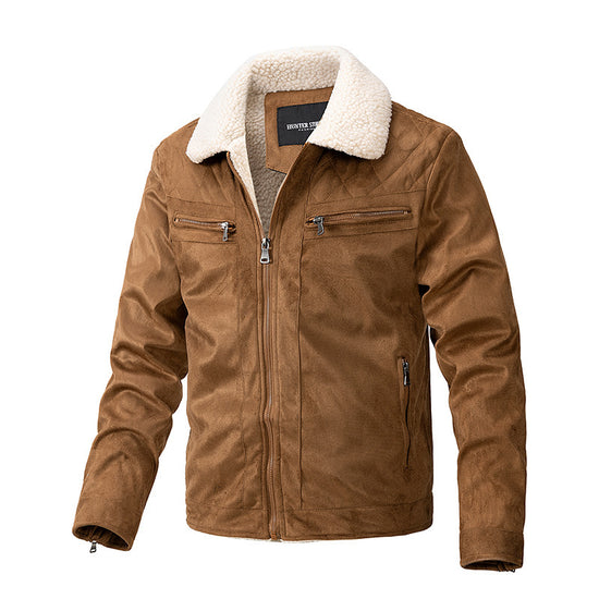 Suede Fabric Jacket Men&
