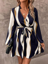 Load image into Gallery viewer, Women&#39;s Clothing Belt Printed V-neck Dress

