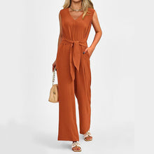 Load image into Gallery viewer, New V-neck Sleeveless Long Jumpsuit
