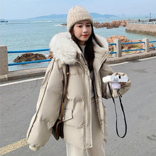 Load image into Gallery viewer, Women&#39;s Hooded Solid Color Casual Big Fur Collar Cotton Jacket
