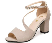 Load image into Gallery viewer, Fashion Women&#39;s Sandals with Thick Mid-Heel Buckle
