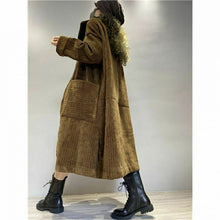 Load image into Gallery viewer, Corduroy Plus Size Coat Women&#39;s Mid-length
