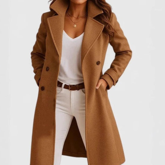 Single-breasted Fashion Mid-length Coat With Pockets