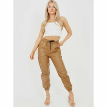 Load image into Gallery viewer, Faux Leather PU Joggers - Camel
