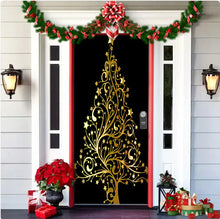 Load image into Gallery viewer, Christmas Forest Background Fabric Door Hanging for Christmas Party Decoration
