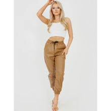 Load image into Gallery viewer, Faux Leather PU Joggers - Camel
