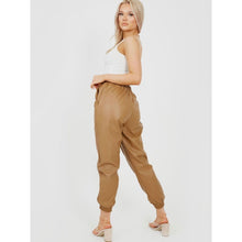 Load image into Gallery viewer, Faux Leather PU Joggers - Camel
