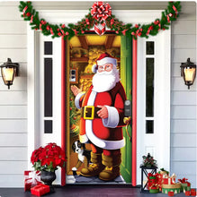 Load image into Gallery viewer, Christmas Forest Background Fabric Door Hanging for Christmas Party Decoration
