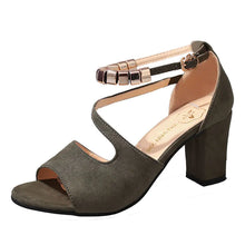 Load image into Gallery viewer, Fashion Women&#39;s Sandals with Thick Mid-Heel Buckle

