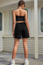 Load image into Gallery viewer, Buttoned Raw Hem Denim Shorts
