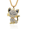 Necklace Pretty Rhinestone Cat Pendant                     ID A214 - 1156 - foxberryparkproducts