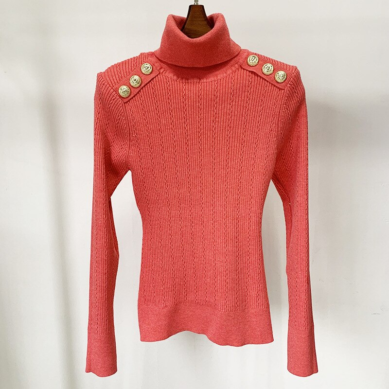 Harley Fashion Women Winter Wool Blend Black Turtleneck Pullover Sweater Top Quality Casual Knit Fabric