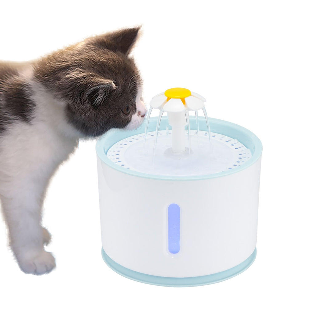 2.4L Automatic Pet Cat Water Fountain with LED Electric USB r - foxberryparkproducts