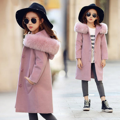 Girls Long Sleeve Hooded Windbreaker spring autumn Winter - foxberryparkproducts