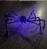 New Halloween Glowing Plush Spider Decoration Prop - foxberryparkproducts