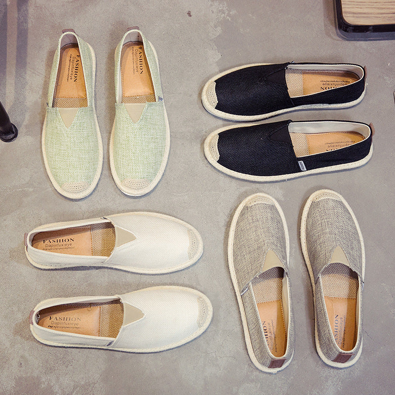 Breathable Linen Canvas Shoes For Men - foxberryparkproducts