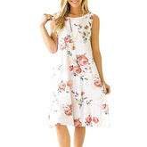 Woman Floral Print Sleeveless Tank Dress  - foxberryparkproducts