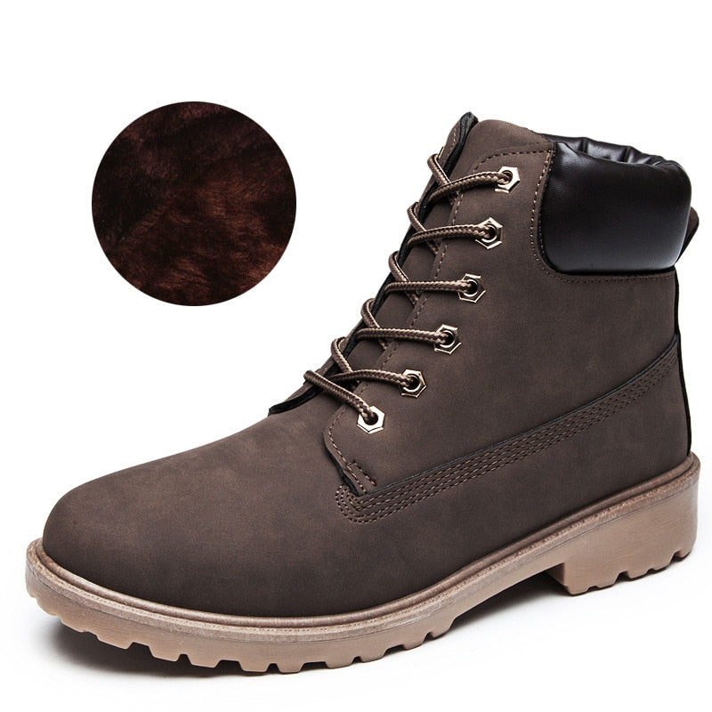 Winter Men Boots PU Outdoor Snow Ankle Boots - foxberryparkproducts